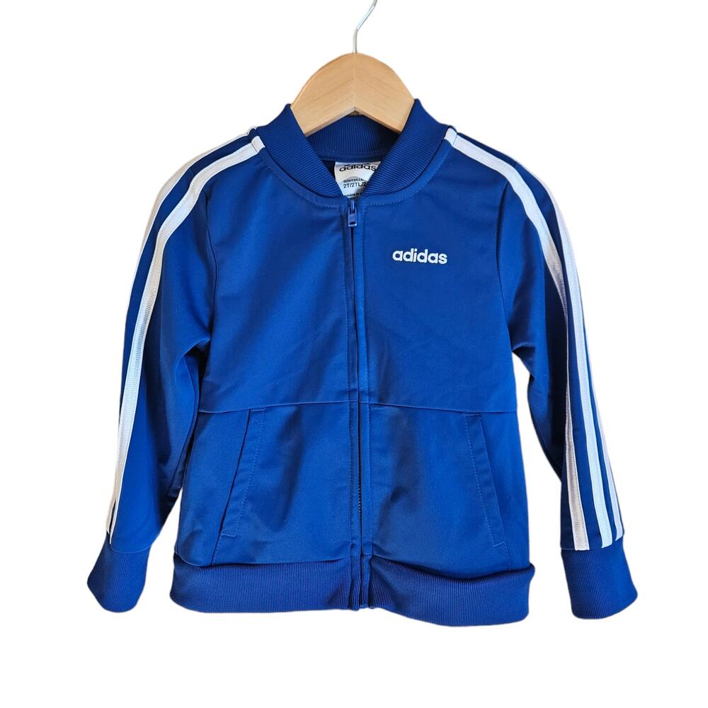 Adidas Boy's Sweatshirt Full Zip Blue White Size 2T